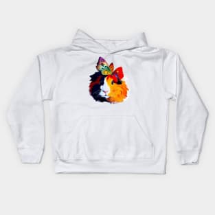 Fancy Guinea Pig with Butterfly Hairdo Kids Hoodie